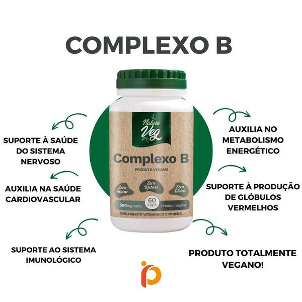 Imagem de Kit 2 Complexo B (Produto Vegano) 60 Cápsulas 500mg