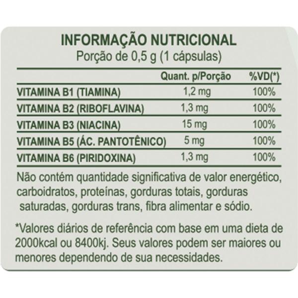 Imagem de Kit 2 Complexo B Suplemento Concentrado Pura Natural Vitamina B1 B2 B3 B5 B6 Natunectar 120 Capsulas 500mg Comprimidos Forma Ativa Vitaminico Completo