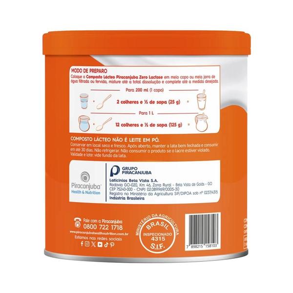 Kit 2 Composto Lácteo Piracanjuba Zero Lactose 700g Imagem de Kit 2 Composto Lácteo Piracanjuba Zero Lactose 700g