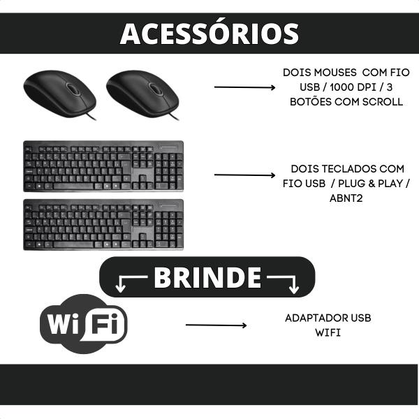 Imagem de Kit 2 Computadores Completos Intel I7 16gb Ssd 240gb Dois Monitores