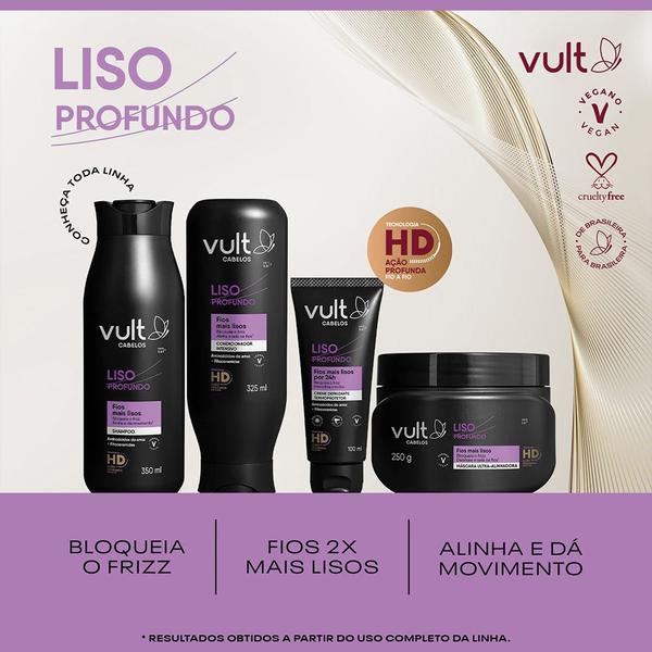 Imagem de Kit 2 Condicionador Cabelos Lisos Anti Frizz Liso Profundo 325ml Vult