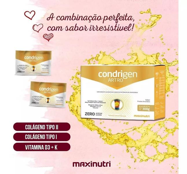 Imagem de Kit 2 Condrigen Artro Colágeno Tipo 2 Sachê Neutro Maxinutri