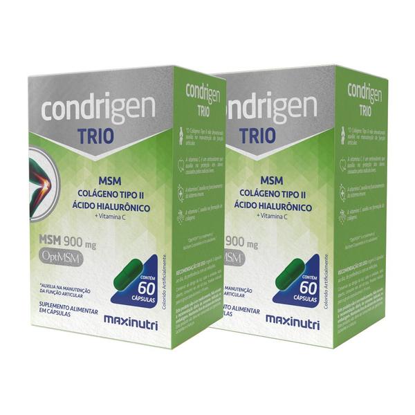 Imagem de Kit 2 Condrigen Trio MSM Colágeno Tipo 2 + Ácido Hialurônico 60 Cáps Maxinutri