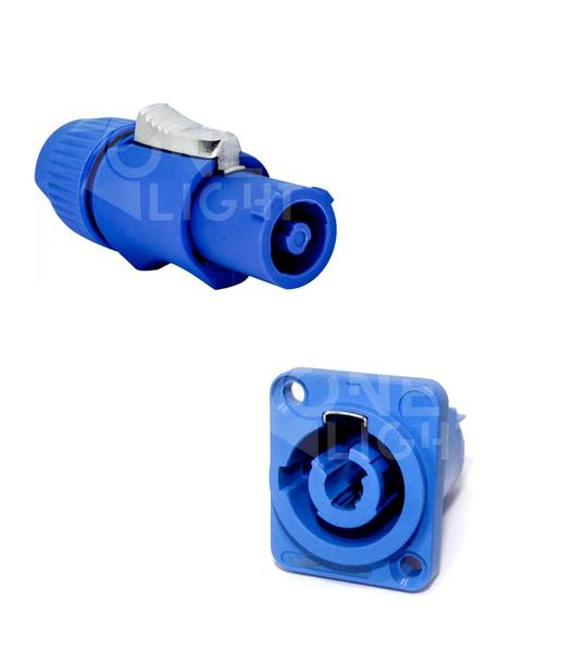 Imagem de Kit 2 conector powercon azul femea   macho