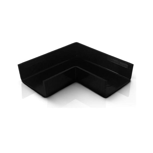 Imagem de Kit 2 Conexão Curva Cotovelo Externo Canaleta Preto 20x10mm