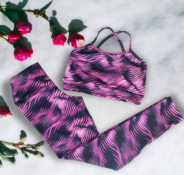 Imagem de Kit 2 conjuntos femininos academia top e calça moda fitness