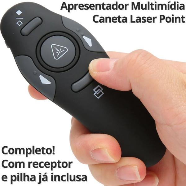 Imagem de Kit 2 Controle Passador Slide Sem Fio Powerpoint Caneta Laser Apresentador Multimídia Usb