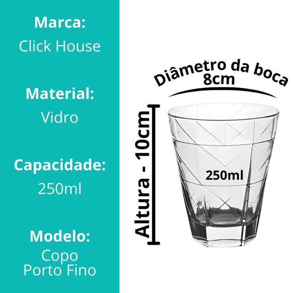 Imagem de Kit 2 Copo Caipirinha Baixo Drinks Whisky Vidro Grosso 250ml