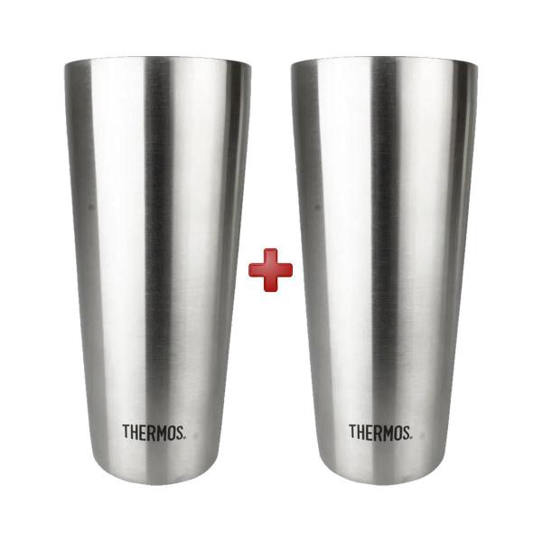 Imagem de Kit 2 Copo de Cerveja Térmico Dublin Inox 400ml  Thermos