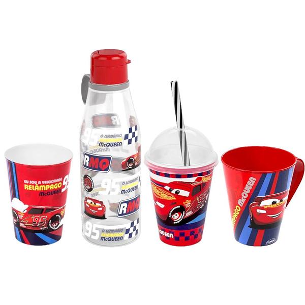 Imagem de Kit 2 Copos Caneca e Garrafinha do Garros Relâmpago Mcqueen Disney