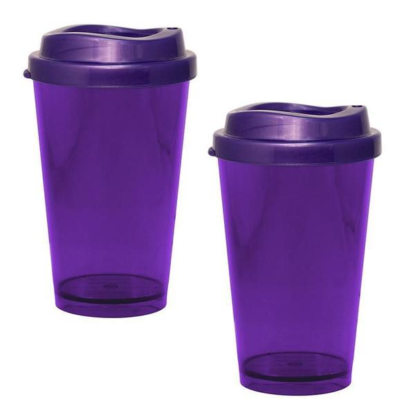 Imagem de Kit 2 Copos Cristal Mug Lilás 320Ml Plástico