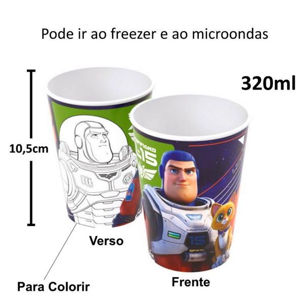 Kit 2 Copos do Toy Story Buzz Lightyear Infantil 320ML Plasútil Imagem de Kit 2 Copos do Toy Story Buzz Lightyear Infantil 320ML Plasútil