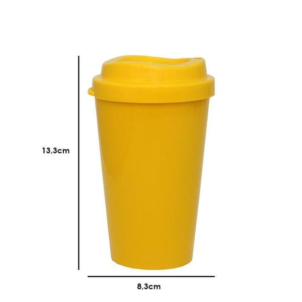 Imagem de Kit 2 Copos Mug Amarelo 320Ml Plástico Premium