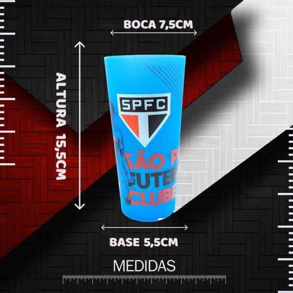 Imagem de Kit 2 Copos Plástico 500ml Premium Tampa Canudo Grande Time São Paulo Criança Infantil Oficial