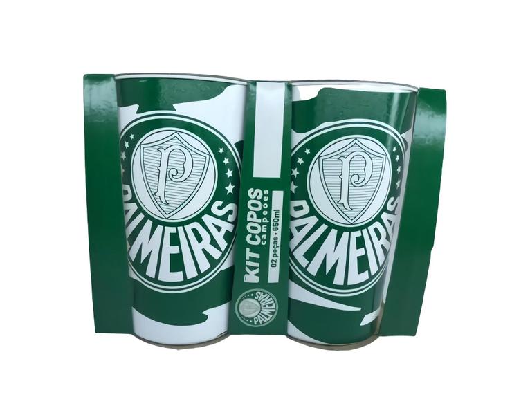 Imagem de Kit 2 Copos Verdão Campeão 650ml Allmix Palmeiras