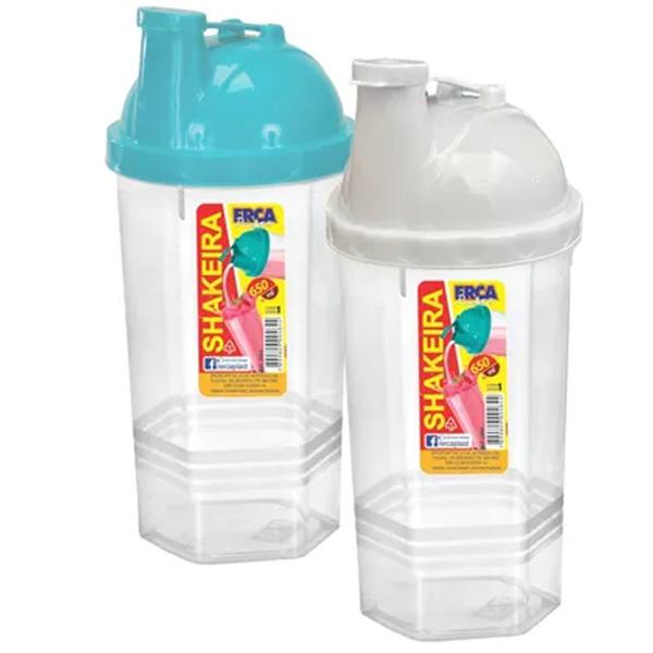 Imagem de Kit 2 Coqueteleira Squeeze 650ml P/ Academia Bpa Free Cores