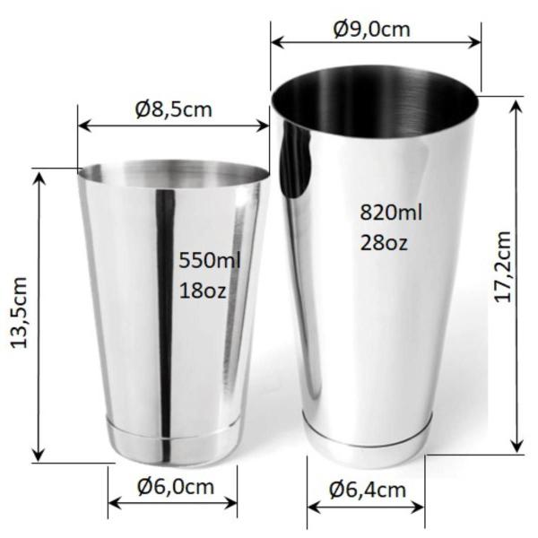 Imagem de Kit 2 Coqueteleiras Inox Profissional Boston Drink 2 Copos