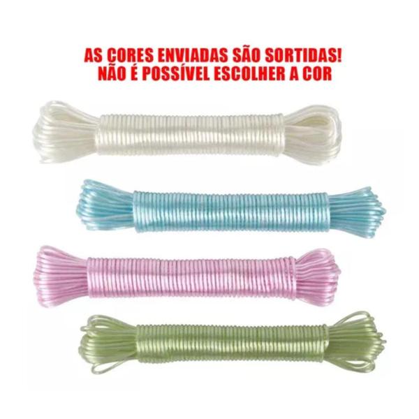 Imagem de Kit 2 Corda Para Varal Em Poliéster Com Revest. Pvc 2,5mmx15m Mor