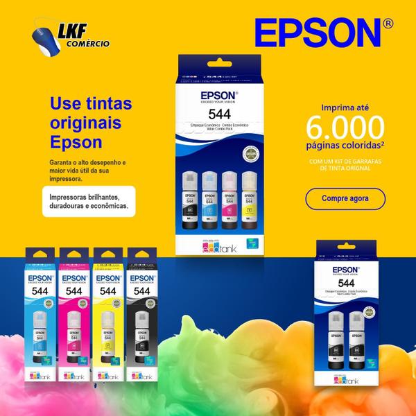 Imagem de Kit 2 Cores T544 Epson Magenta Amarela Original L1110 L3110 L3150 L5190 L3250