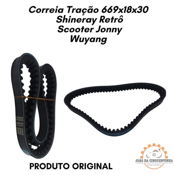 Imagem de Kit 2 Correias 669x18x30 Shineray Retroscooter Jonnywuyang