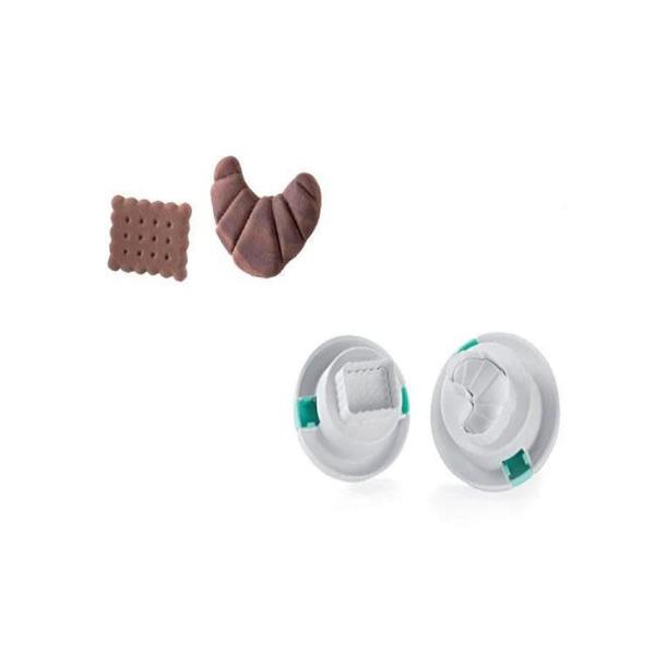 Imagem de Kit 2 Cortadores 3D Cupcake Biscoito Croissant Silikomart