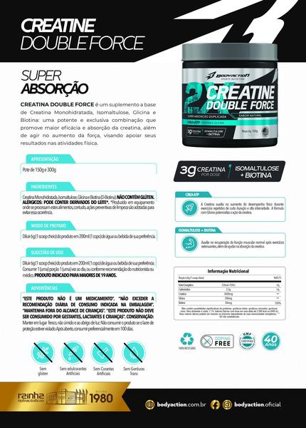Kit 2 Creatina Double Force 150g - BodyAction - Body Action Imagem de Kit 2 Creatina Double Force 150g - BodyAction