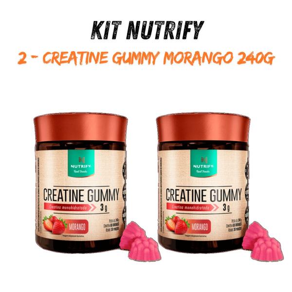 Imagem de Kit 2 Creatine Gummy com 60und Morango 240g - Nutrify