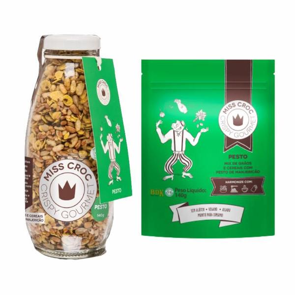 Kit 2 Crispy Pesto Miss Croc: Garrafa, Refil Sachê Imagem de Kit 2 Crispy Pesto Miss Croc: Garrafa, Refil Sachê