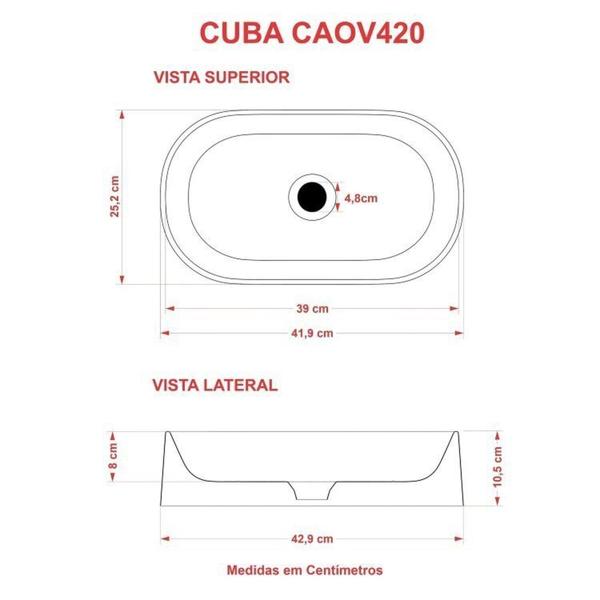 Kit 2 Cuba de Apoio para Banheiro Laila O42 Oval Compace Branco Imagem de Kit 2 Cuba de Apoio para Banheiro Laila O42 Oval Compace Branco