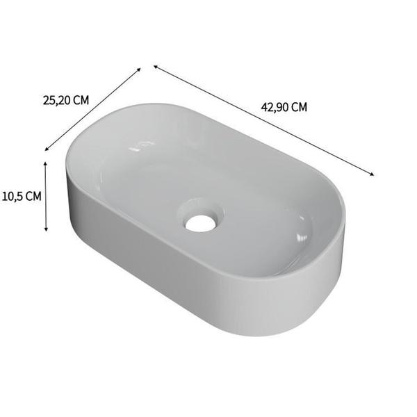 Kit 2 Cuba de Apoio para Banheiro Laila O42 Oval Compace Branco Imagem de Kit 2 Cuba de Apoio para Banheiro Laila O42 Oval Compace Branco