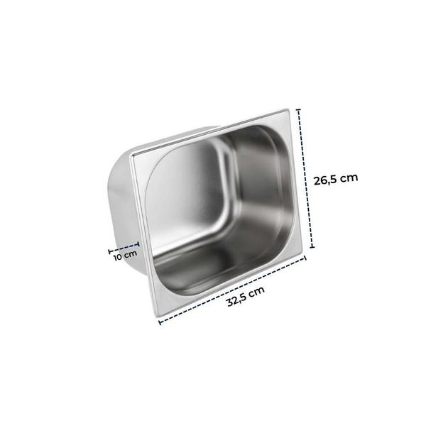 Imagem de Kit 2 Cubas Gastronômicas De Inox Gn 1/2X100Mm Buffet