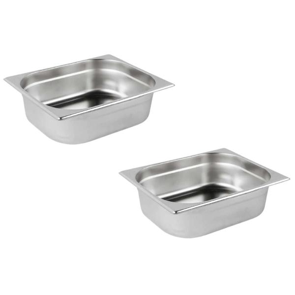 Imagem de Kit 2 Cubas Gastronômicas De Inox Gn 1/2X100Mm Buffet