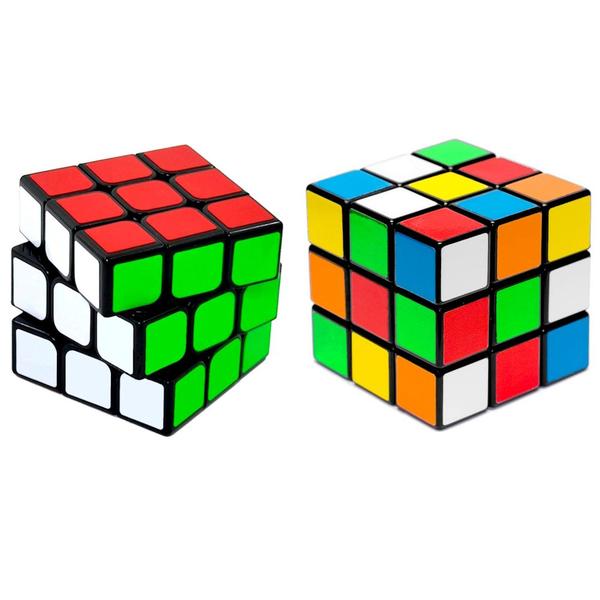 Imagem de Kit 2 Cubo Mágico Tradicional Interativo Semi Profissional 3x3x3