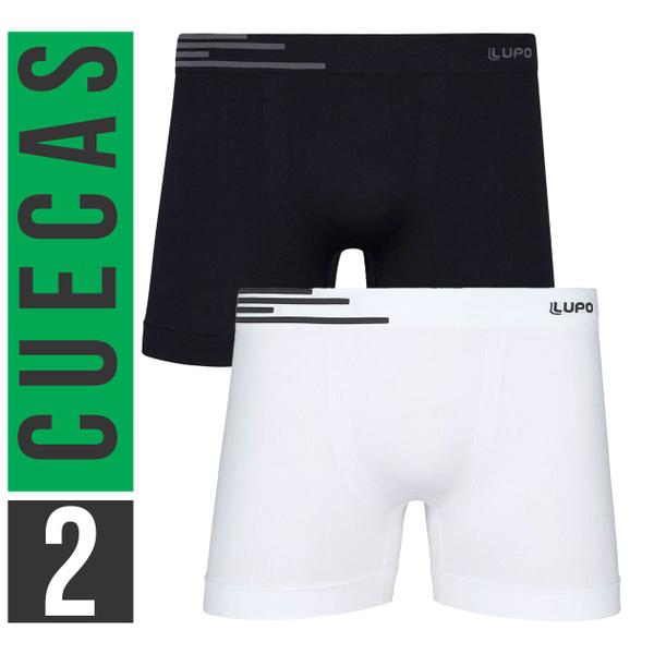 Imagem de Kit 2 Cuecas Microfibra Masculino Boxer Box Original Lupo Básico Sem Costura Cores Básicas