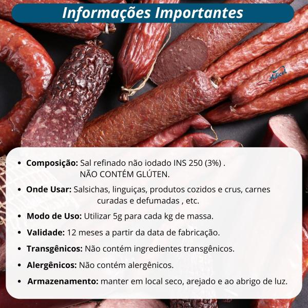 Kit 2 Cura Frescal (Sal de Cura 1) Adicel - 1kg Cada - Adicel Ingredientes Imagem de Kit 2 Cura Frescal (Sal de Cura 1) Adicel - 1kg Cada