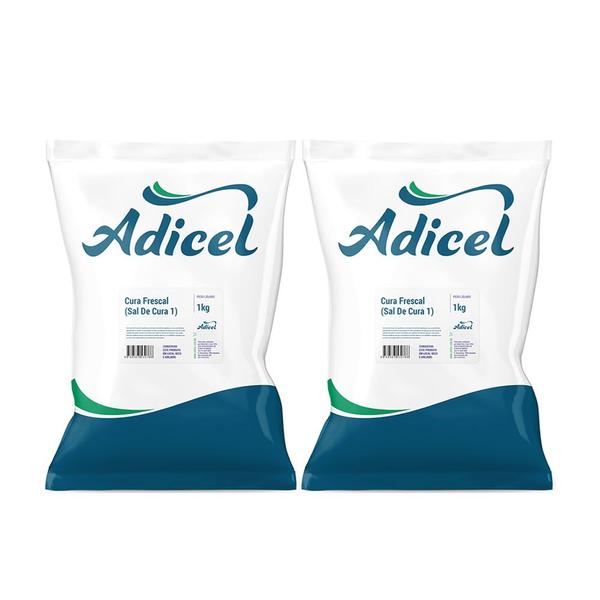 Kit 2 Cura Frescal (Sal de Cura 1) Adicel - 1kg Cada - Adicel Ingredientes Imagem de Kit 2 Cura Frescal (Sal de Cura 1) Adicel - 1kg Cada