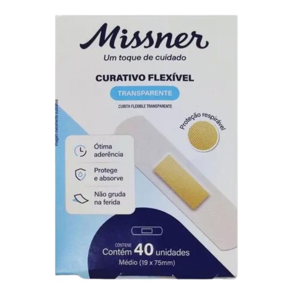 Imagem de Kit 2 Curativo Flexível Transparente 40Un - Missner