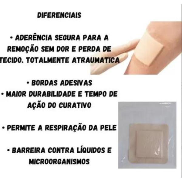 Imagem de Kit 2 Curativo Para Tratamento De Feridas Pele Lesionada 15x15cm Grande