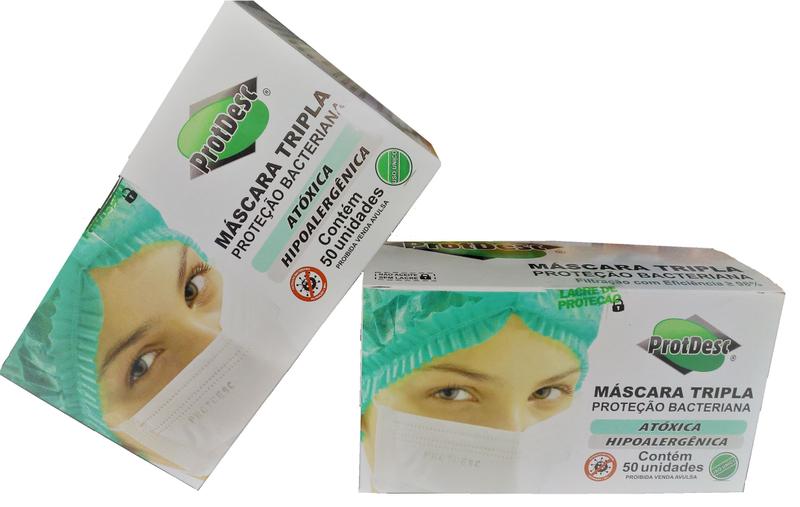 Imagem de Kit 2 cx = 100pçs - mascara protdesc branca elastico