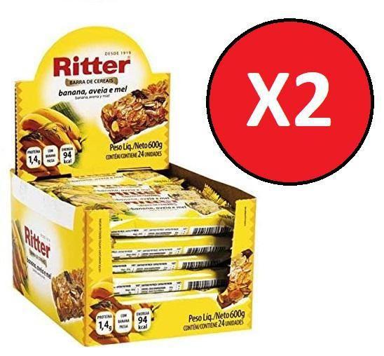 Imagem de Kit 2 Cxs Barra Cereal Banana Aveia E Mel 24 X 25G Ritter