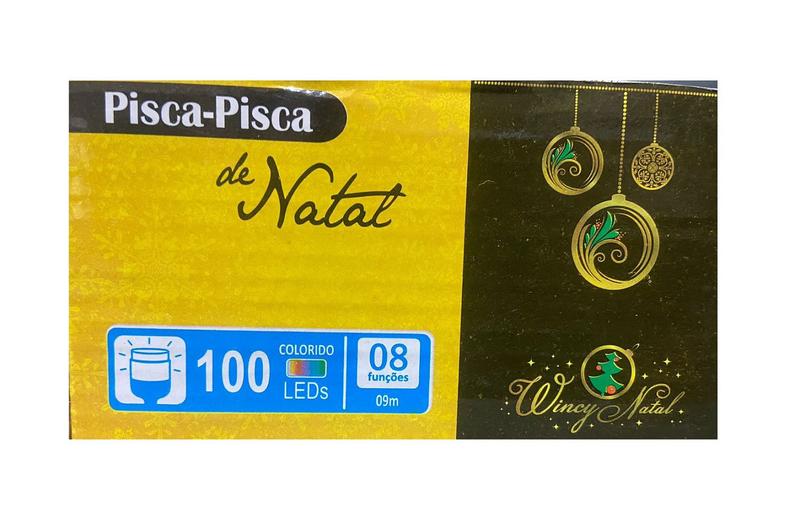 Kit 2 cxs Pisca Pisca Colorido 100 Leds c/ 8 funções Natal - Wincy Natal Imagem de Kit 2 cxs Pisca Pisca Colorido 100 Leds c/ 8 funções Natal