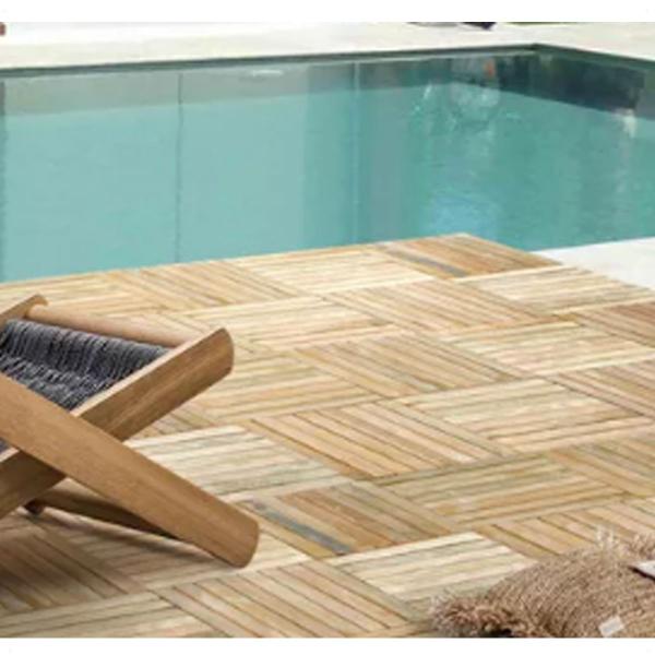 Imagem de Kit 2 Deck Madeira Modular 35x35 Natural Área Int E Ext