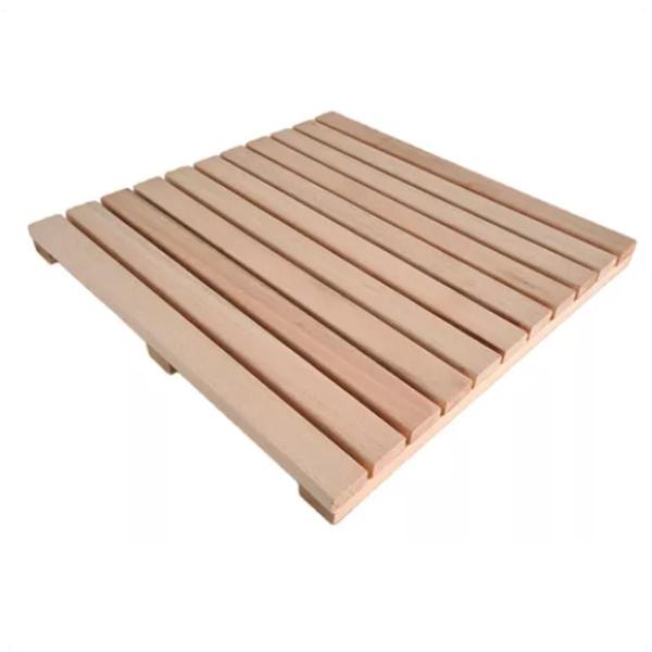 Imagem de Kit 2 Deck Madeira Modular 50X50 Natural Área In E Ex