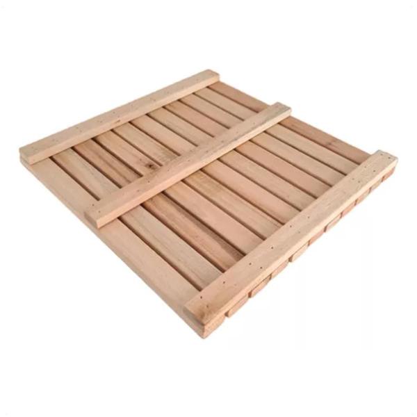 Imagem de Kit 2 Deck Madeira Modular 50X50 Natural Área In E Ex