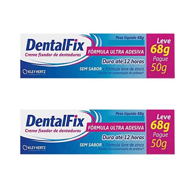 Imagem de Kit 2 Dentalfix Creme Fixador De Dentaduras 68g.