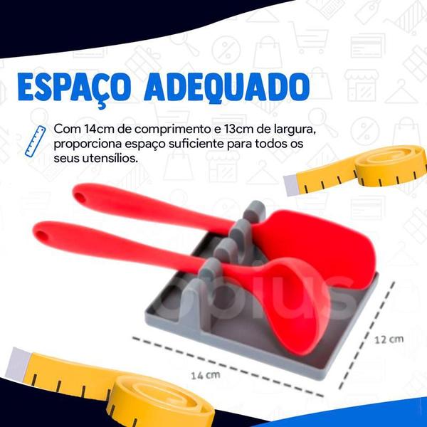 Imagem de Kit 2 Descanso Suporte Talheres Colher Bancada Pia Cozinha Mesa Organização Apoio Base Utilizar Utensílios