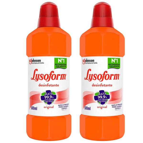 Imagem de Kit 2 Desinfetante Lysoform Uso Geral Original 500ml 