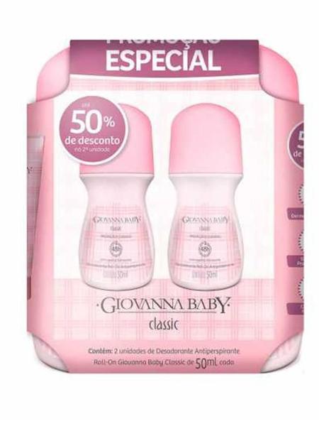 Imagem de Kit 2 Desod Roll-On Giovanna Baby Classic 50Ml