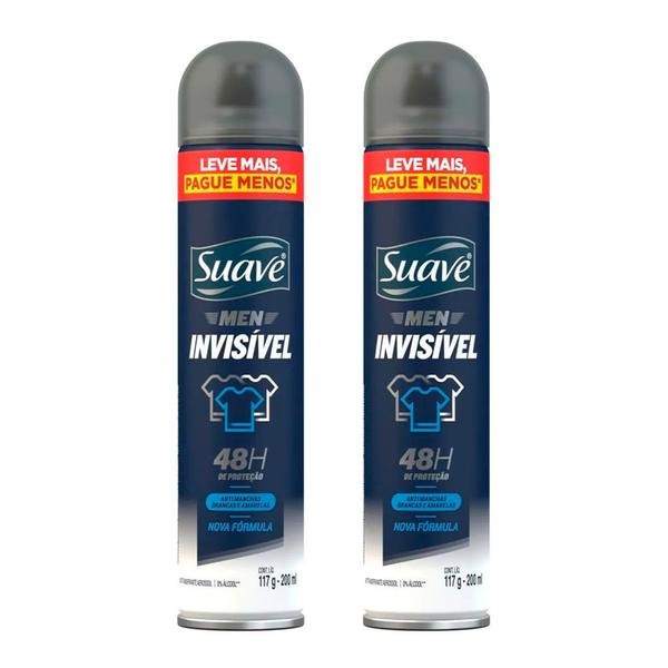 Imagem de Kit 2 Desodorante Aerosol Suave Suave Invisible 48 horas de proteção 200 ML cada