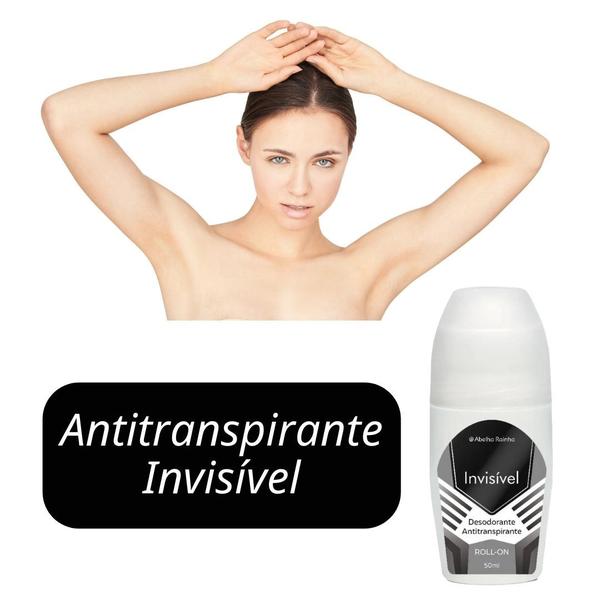 Imagem de Kit 2 Desodorante Antitranspirante Antimanchas Roll-On Invisível Abelha Rainha